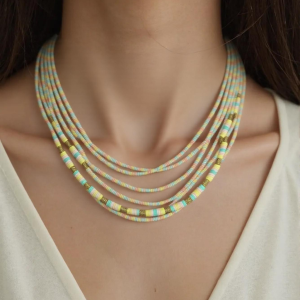 Sun-Kissed Harmony – Handcrafted Beaded Necklace