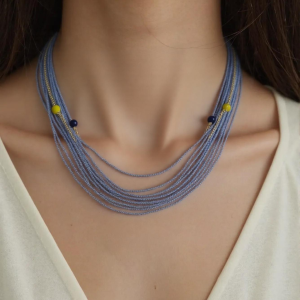 Celestial Harmony – Handcrafted Multi-Strand Beaded Necklace