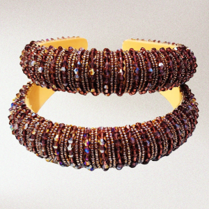 Royal Brown Crystal Hairband Set