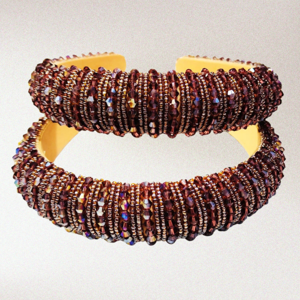 Royal Brown Crystal Hairband Set