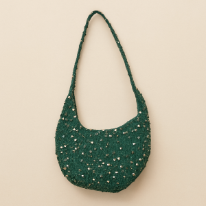 Green Sequin Shoulder Bag