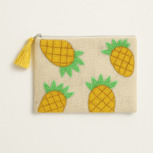 Pineapple Beaded Clutch Pouch