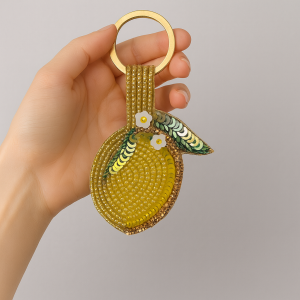 Golden Lemon Blossom Keychain