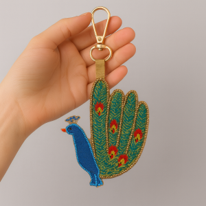 Regal Peacock Keychain