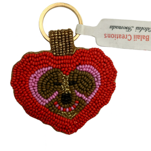 Beaded Heart Keychain