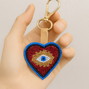 Evil Eye Heart Keychain