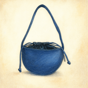 Navy Blue Drawstring Shoulder Bag
