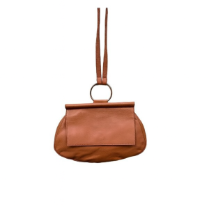 Brown Ring Handle Shoulder Bag