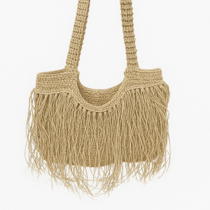 Woven Fringe Tote Bag