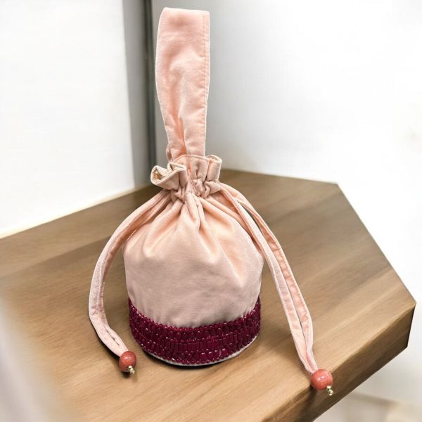 Pink Velvet Potli Bag