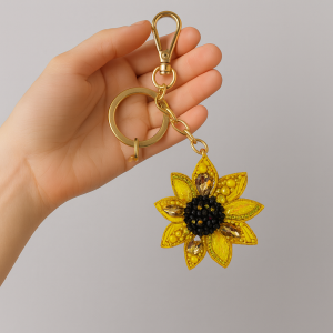 Golden Sunflower Keychain