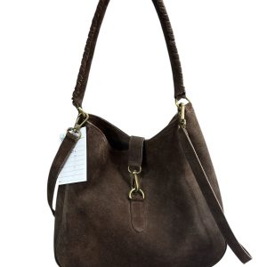Luxury Brown Suede Handbag