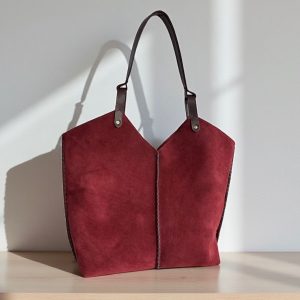 Burgundy Suede Everyday Tote