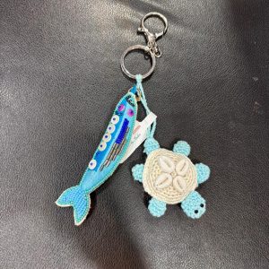 Handcrafted crochet Sea Life Key Ring – Fish & Turtle Charm Set