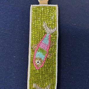 Handcrafted Seed Bead Fish Key Ring – Green Beaded Artisan Charm