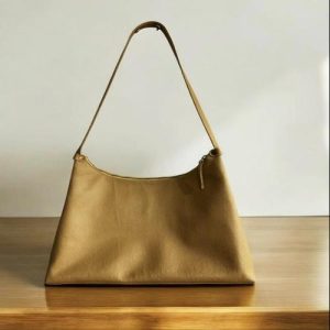 Minimalist Tan PU Leather Tote Bag – Elegant Everyday Shoulder Bag