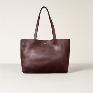 Classic Brown PU Leather Tote Bag – Timeless Everyday Carryall