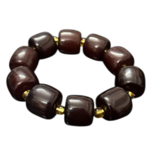 Midnight Cocoa Resin Bracelet – Bold Minimalist Beaded Statement