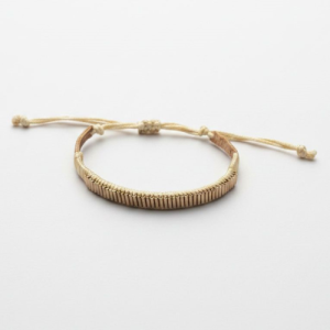 Minimal Luxe Adjustable Bracelet – Gold Tone Handwoven Elegance