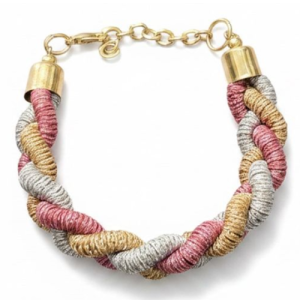 Twisted Metallic Rope Bracelet – Elegant Multitone Statement Cuff